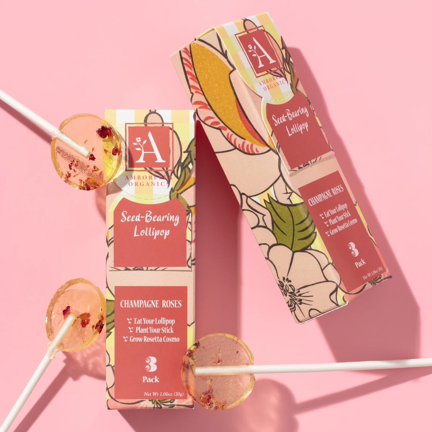 Lollipops with Plantable Sticks - Champagne & Roses