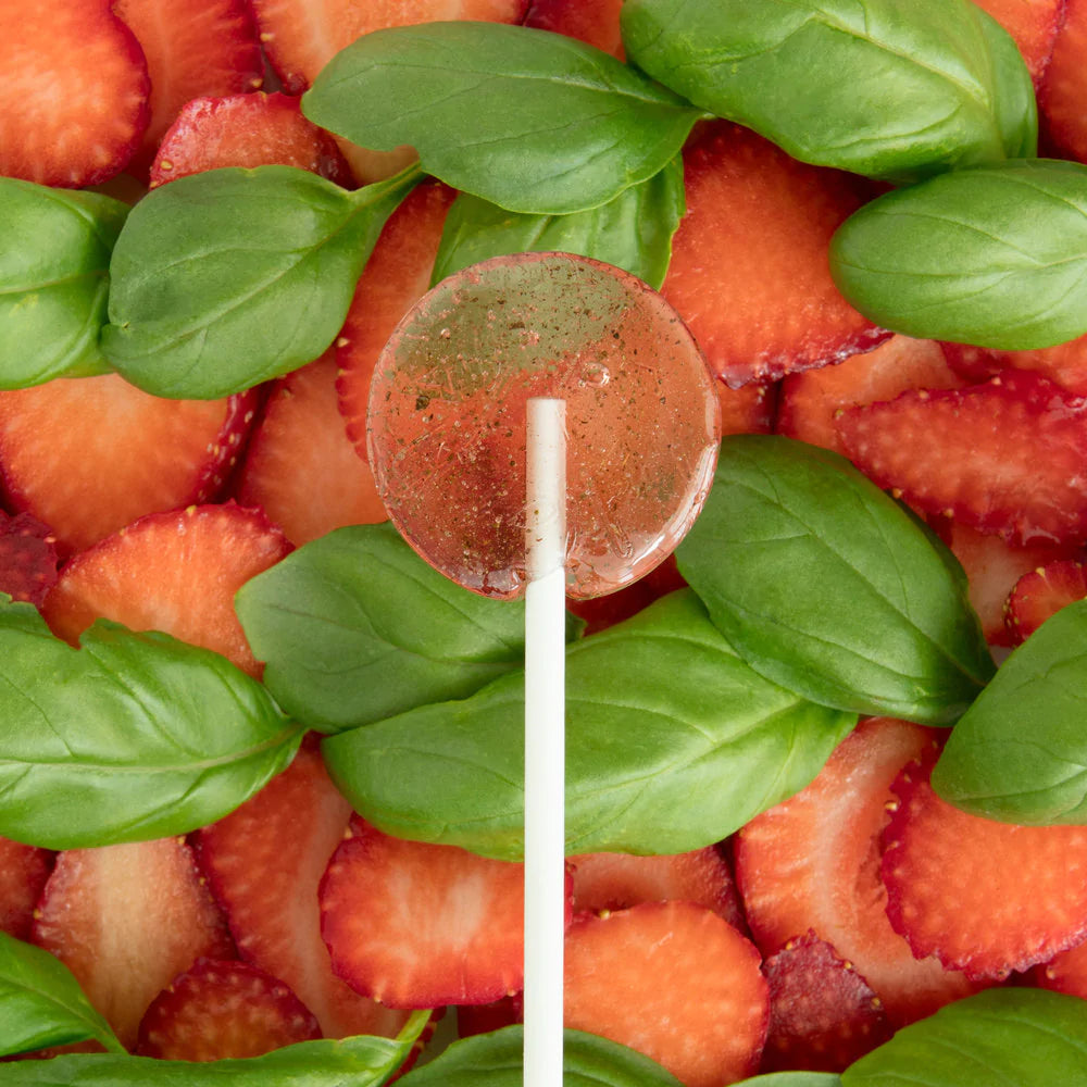 "You're the Sweetest" card with Lollipop/ Plantable Stick:  Strawberry & Basil