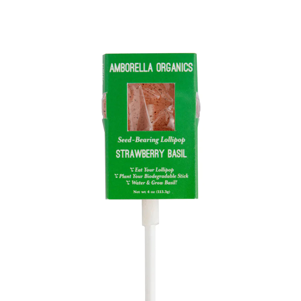 "You're the Sweetest" card with Lollipop/ Plantable Stick:  Strawberry & Basil