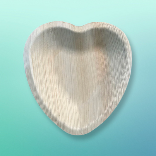 Bowls - Palm leaf heart 6 in. 25 pack