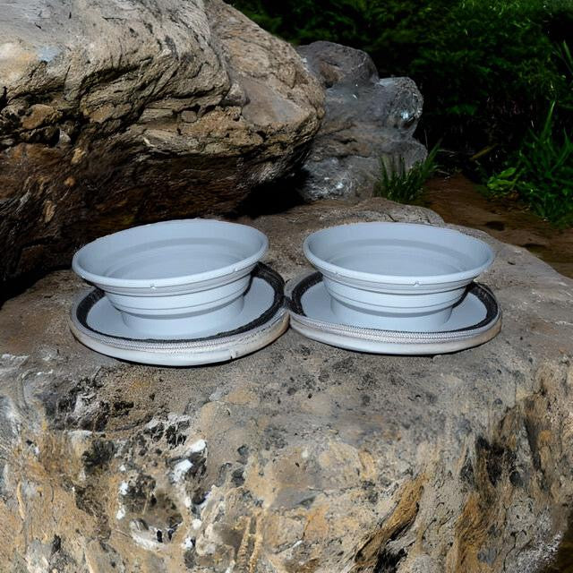 Pet Bowl - Portable re-usable dual silicon, 250ml small/med pet