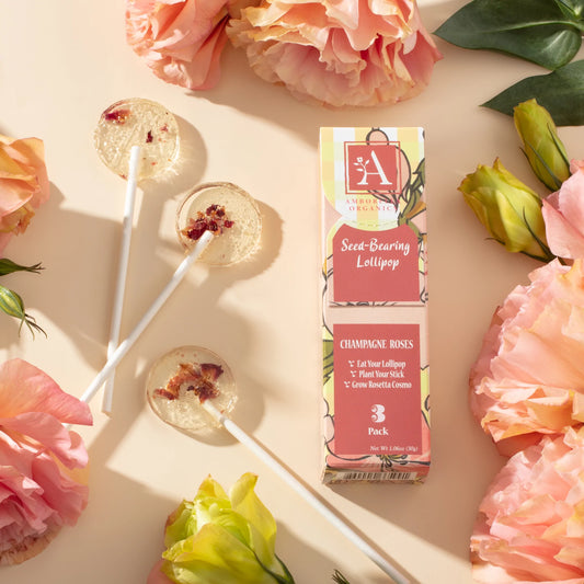 Lollipops with Plantable Sticks - Champagne & Roses