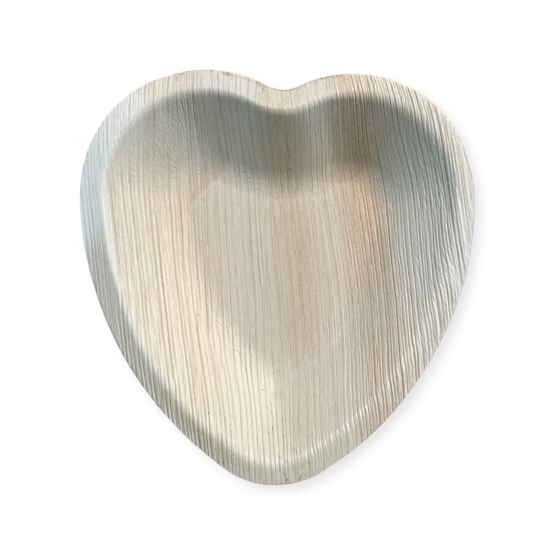 Bowls - Palm leaf heart 6 in. 25 pack