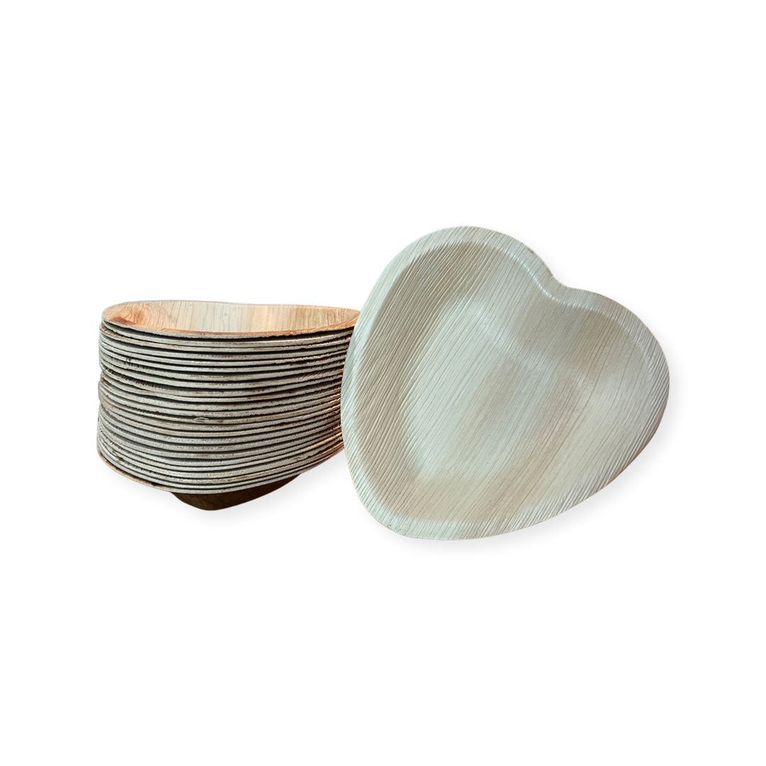 Bowls - Palm leaf heart 6 in. 25 pack