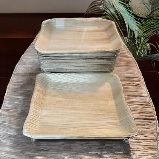 Plates - Palm leaf rectangle 9x6in - 25 pack